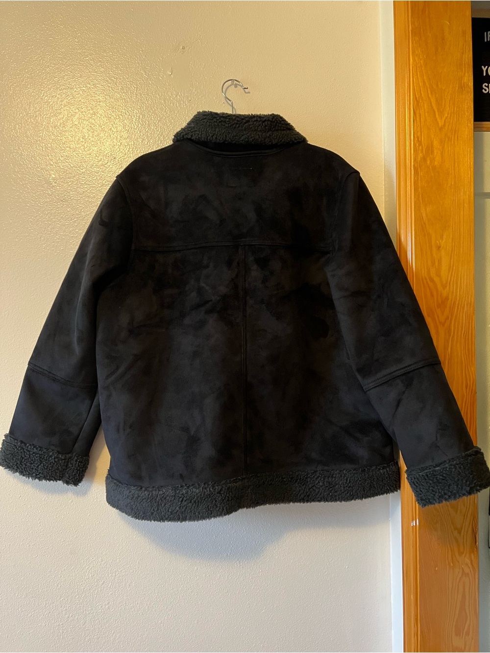 Old Navy Faux Suede Sherpa Lined Moto Jacket - Picture 2 of 7